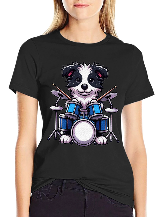 Drummer Dog T-Shirt - Black