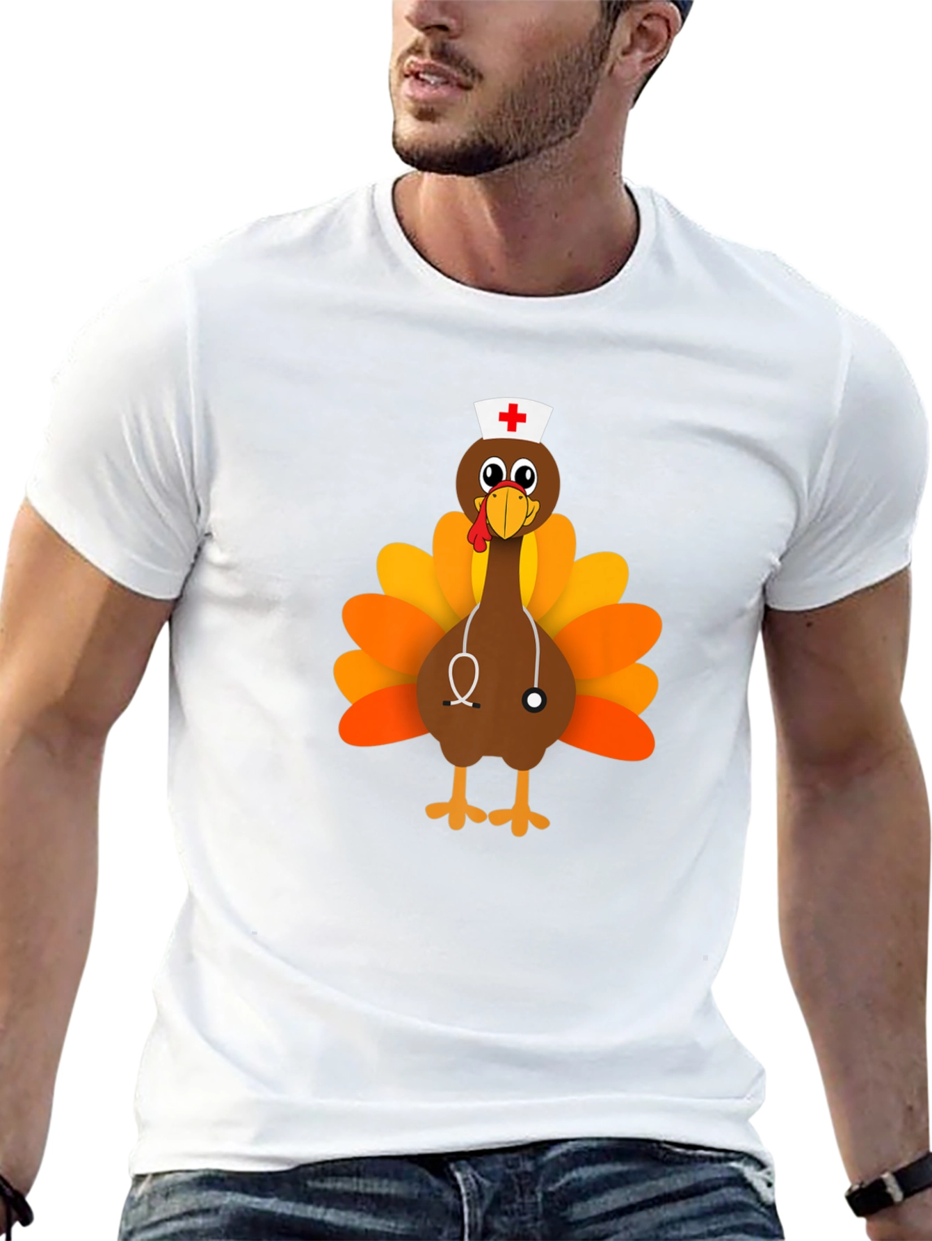 Thanksgiving Nurse Turkey T-Shirt