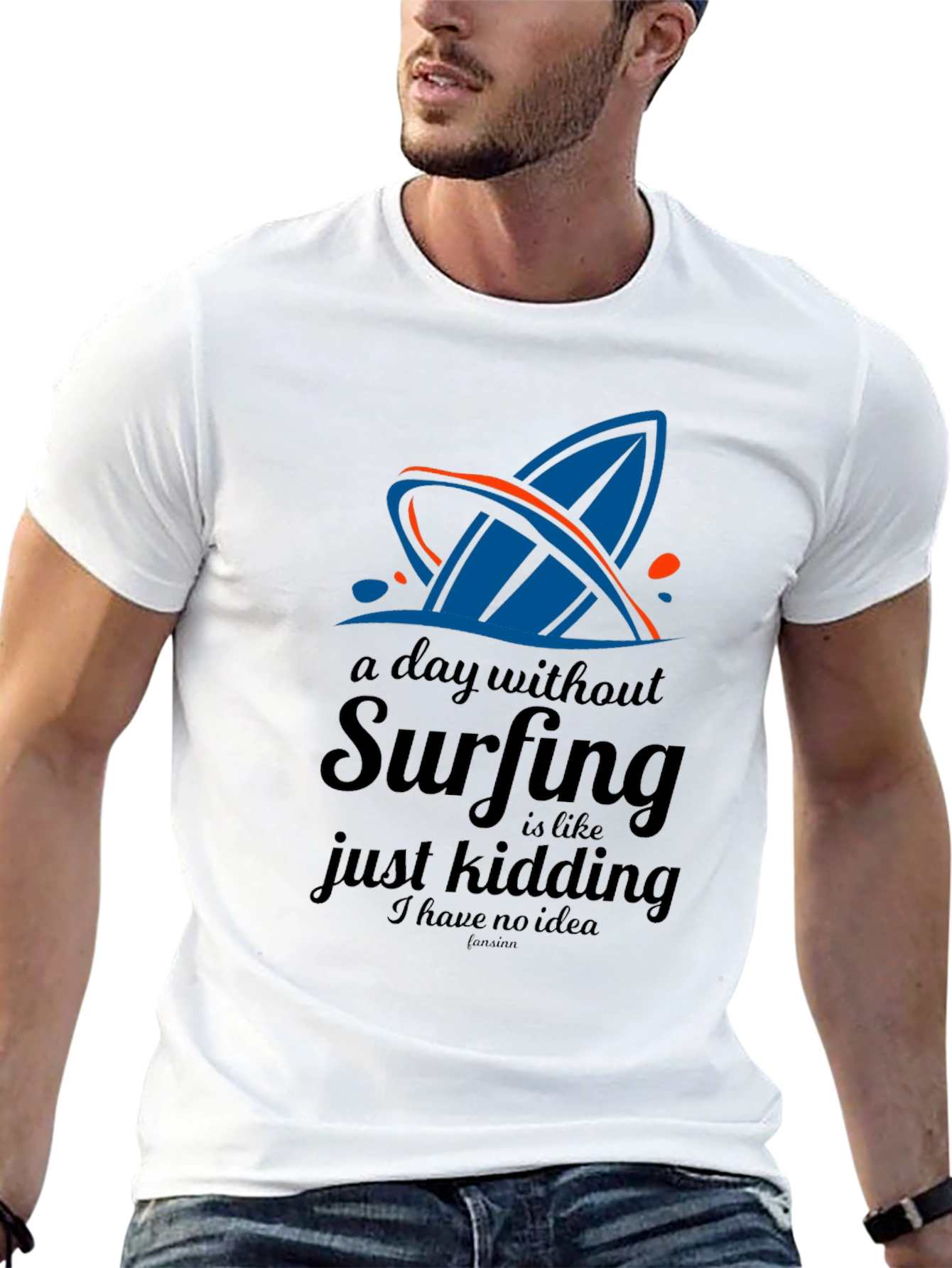 Surfing T-Shirt: A Day Without Surfing Black Tee