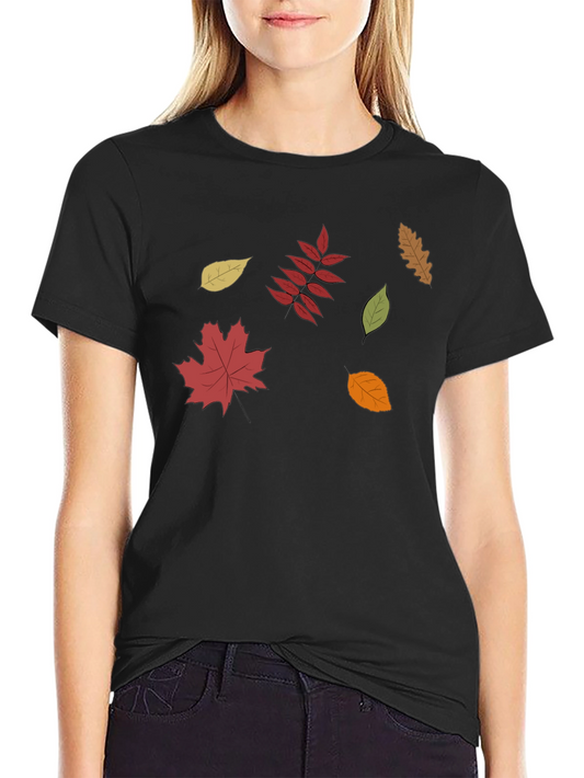 Fall Leaves Graphic Tee - Stylish Autumn Design