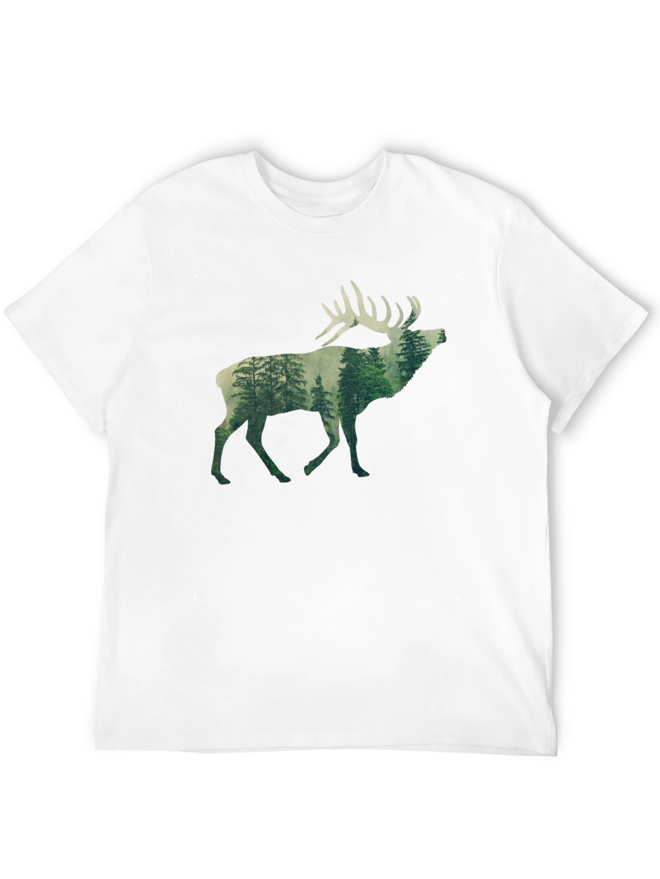 Nature Deer Graphic Tee - Black