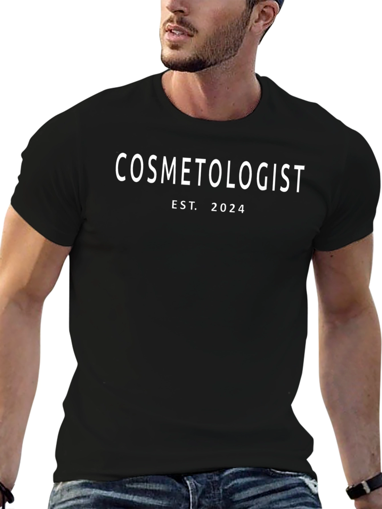 Cosmetologist Est. 2024 Black Graphic Tee