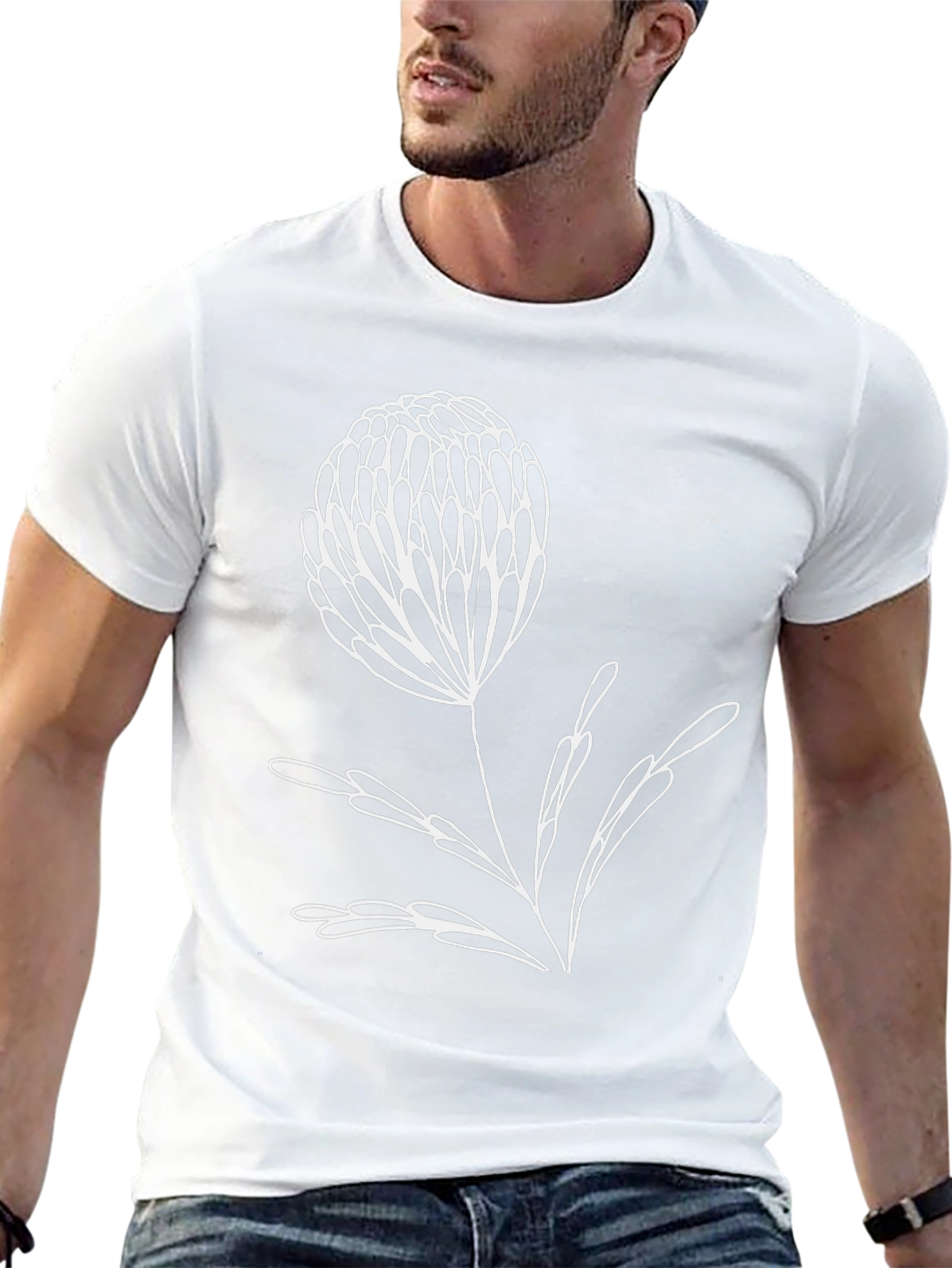 Modern Floral Graphic Tee - Black