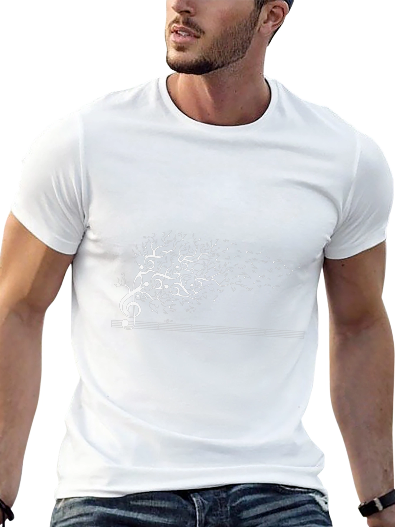 Music Tree Graphic Tee - Black Cotton T-Shirt