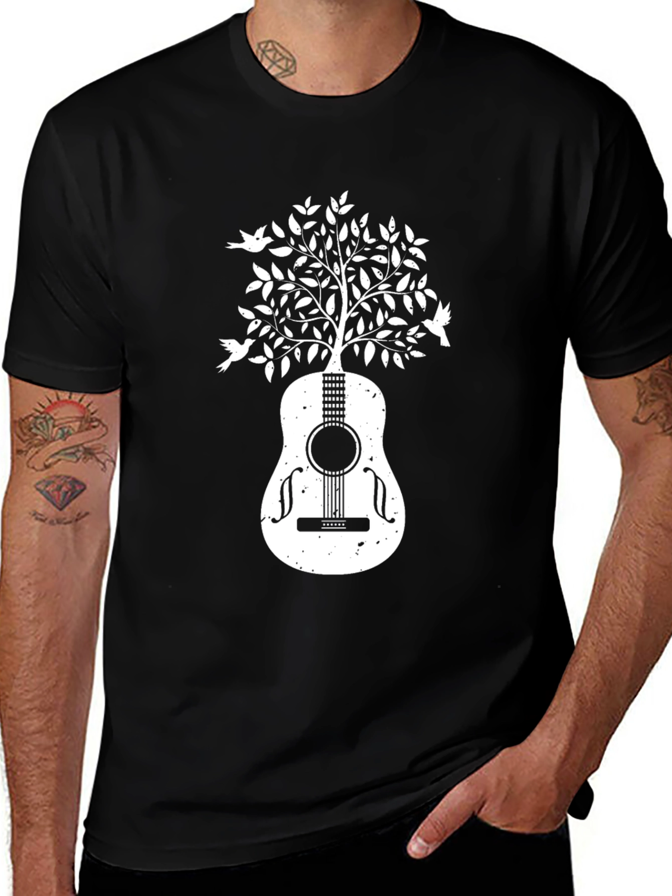 Guitar Tree Graphic T-Shirt - Music Lover Tee