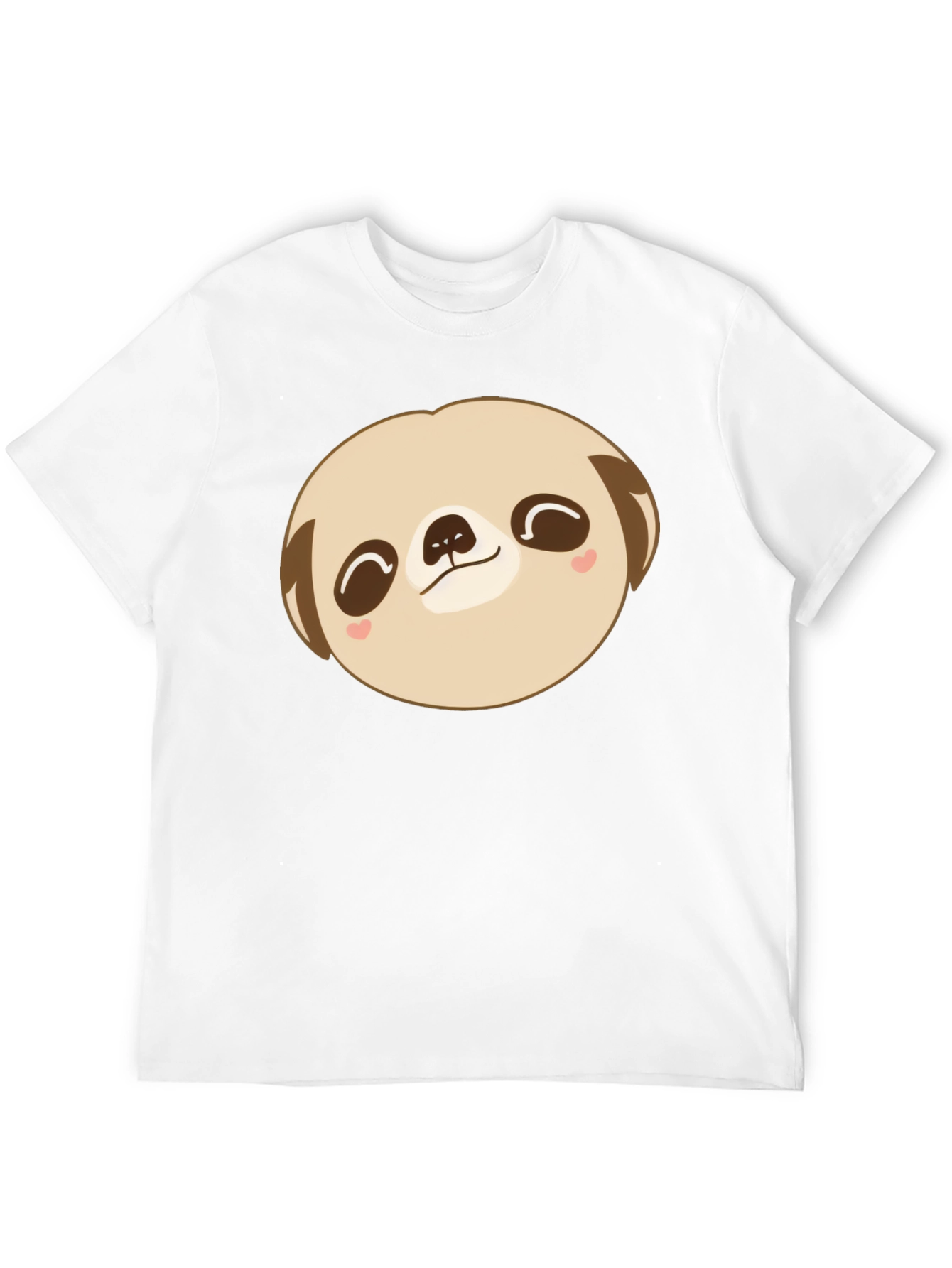 Cute Sloth Face Graphic Black T-Shirt
