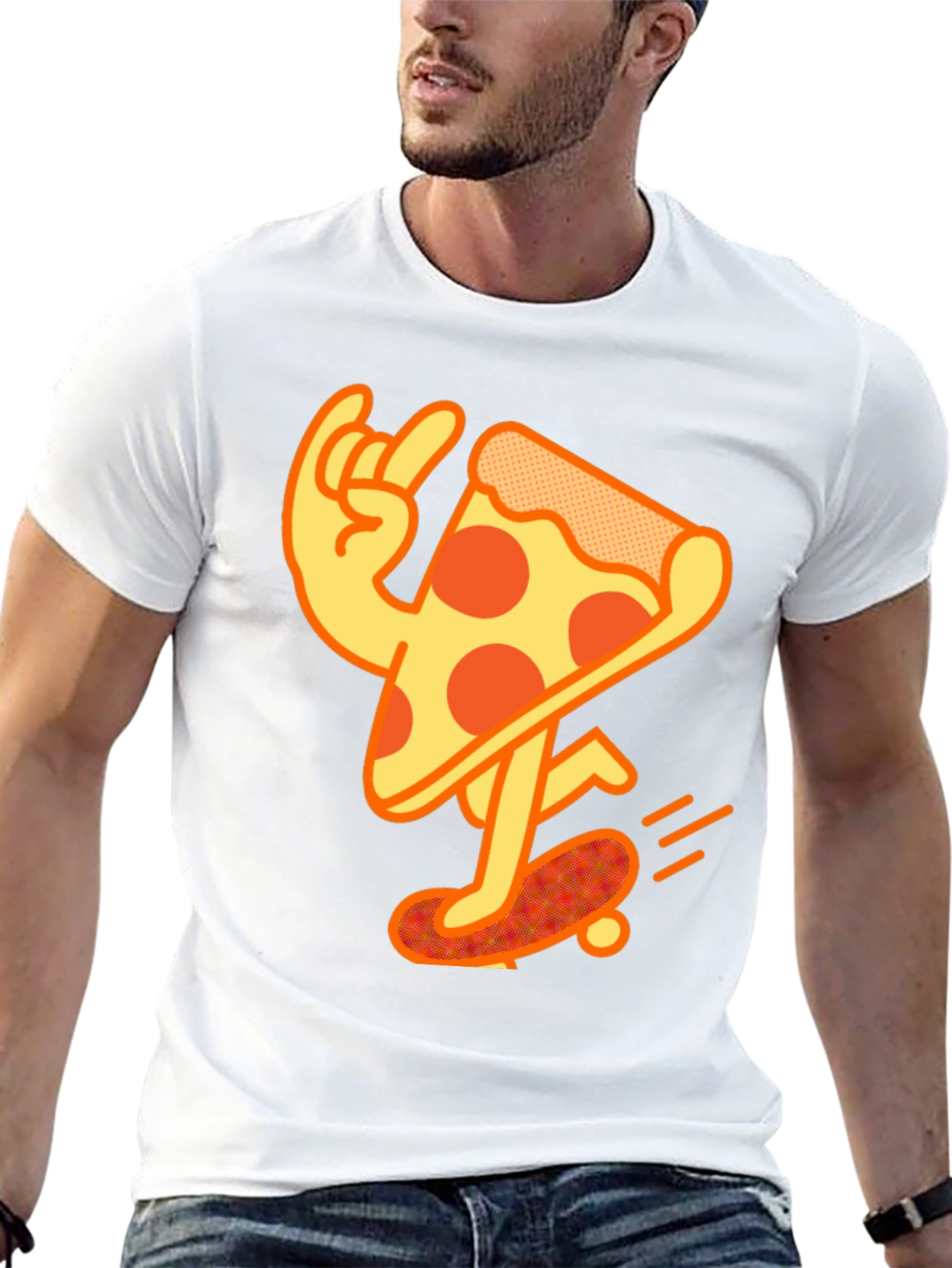 Pizza Skateboard T-Shirt