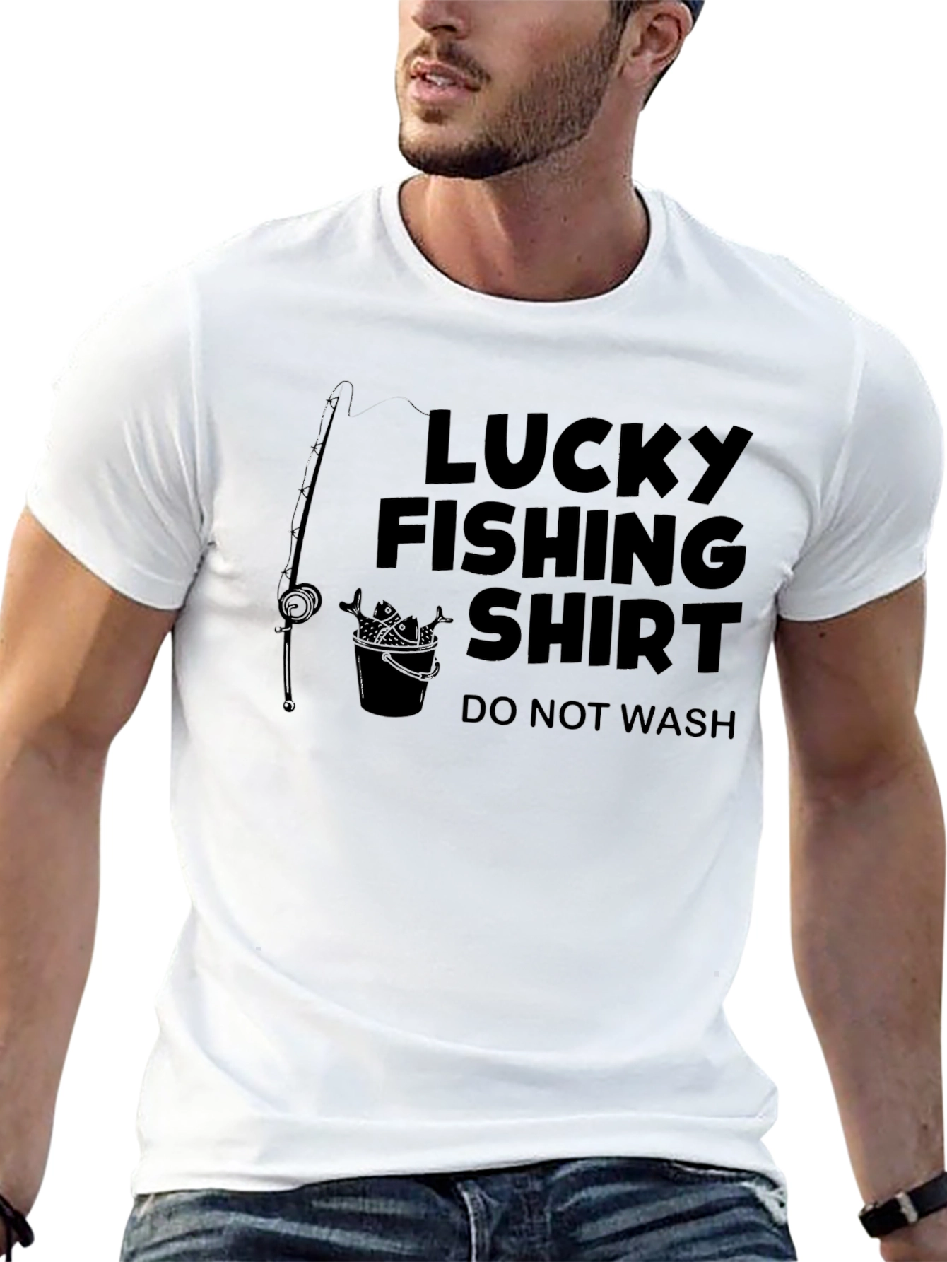 Lucky Fishing Shirt - Do Not Wash Novelty Tee