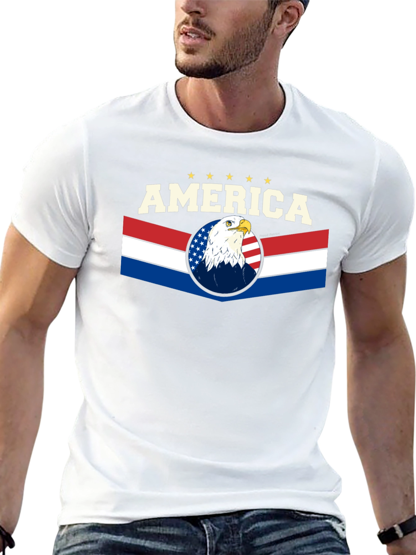 America Eagle Graphic Tee - Patriotic T-Shirt