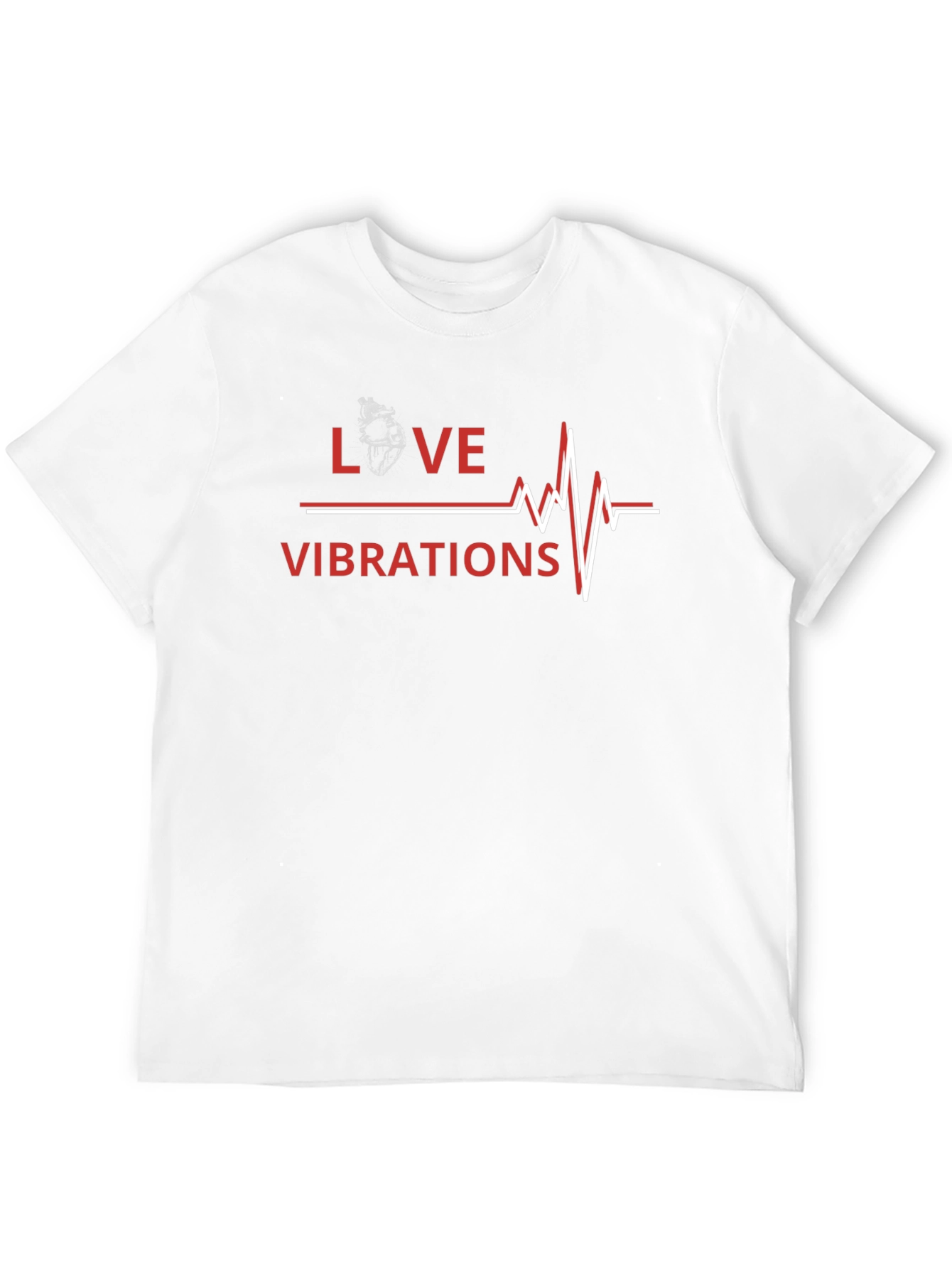 Love Vibrations Graphic Tee - Trendy Heartbeat Design