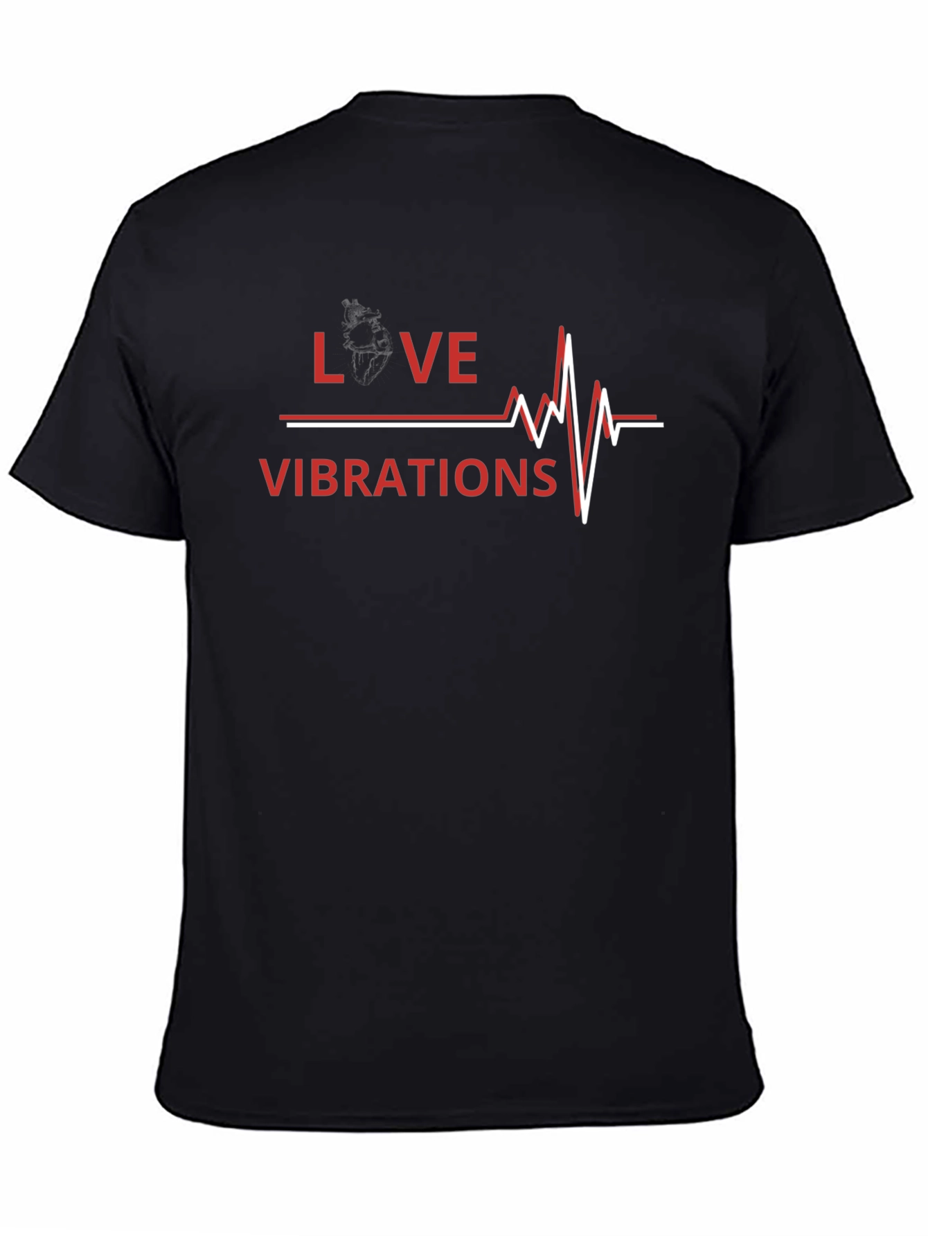 Love Vibrations Graphic Tee - Trendy Heartbeat Design