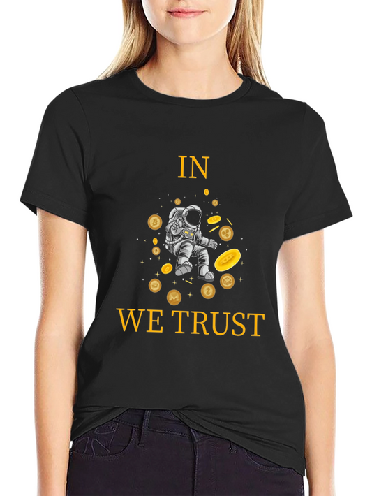 Crypto Astronaut T-Shirt - In We Trust Black Tee