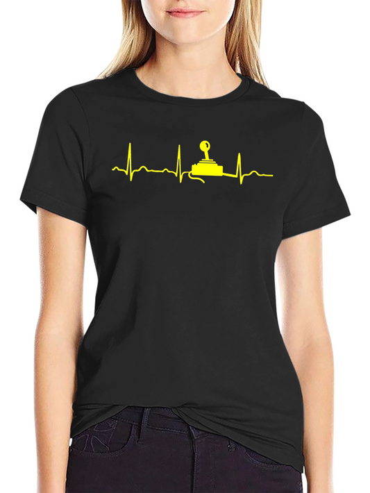 Gamer Heartbeat T-Shirt - Black Cotton Graphic Tee