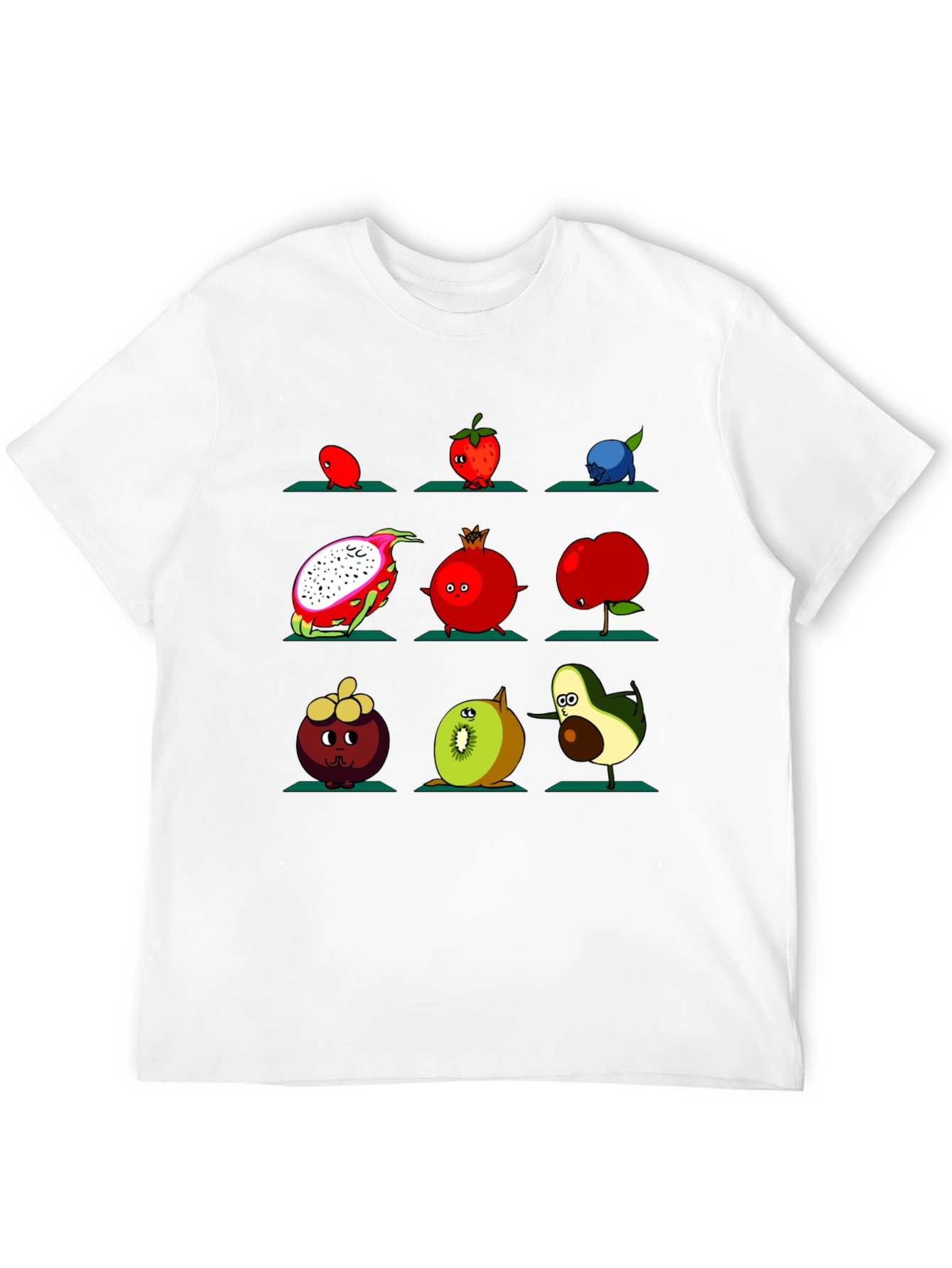 Fruit Yoga Graphic T-Shirt - Black Cotton Tee