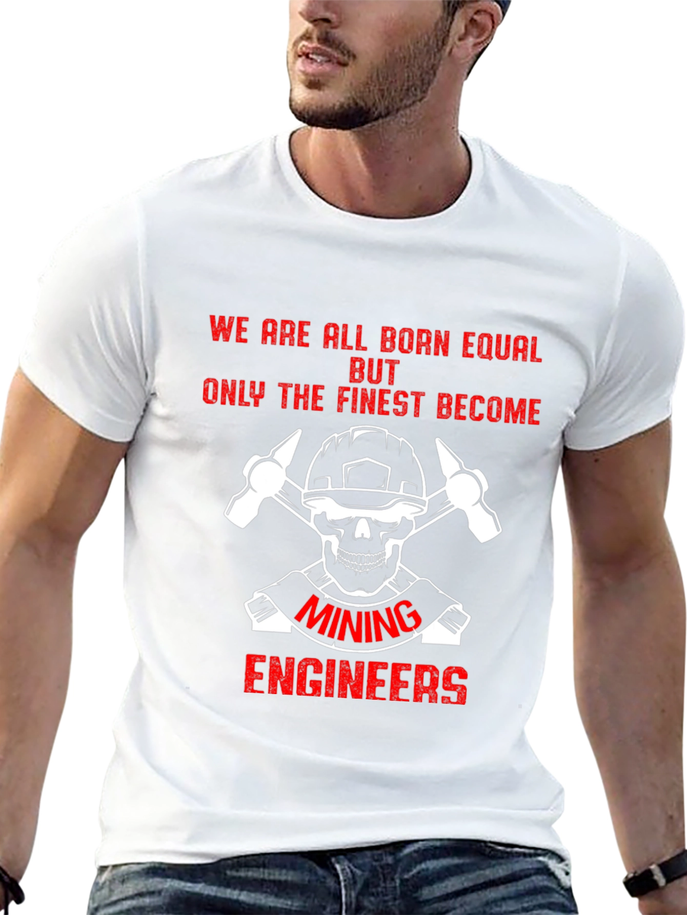 Mining Engineer Skull Graphic T-Shirt