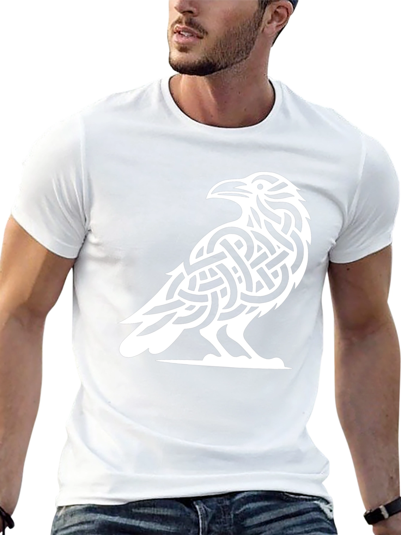 Raven Knot T-Shirt - Celtic Bird Design