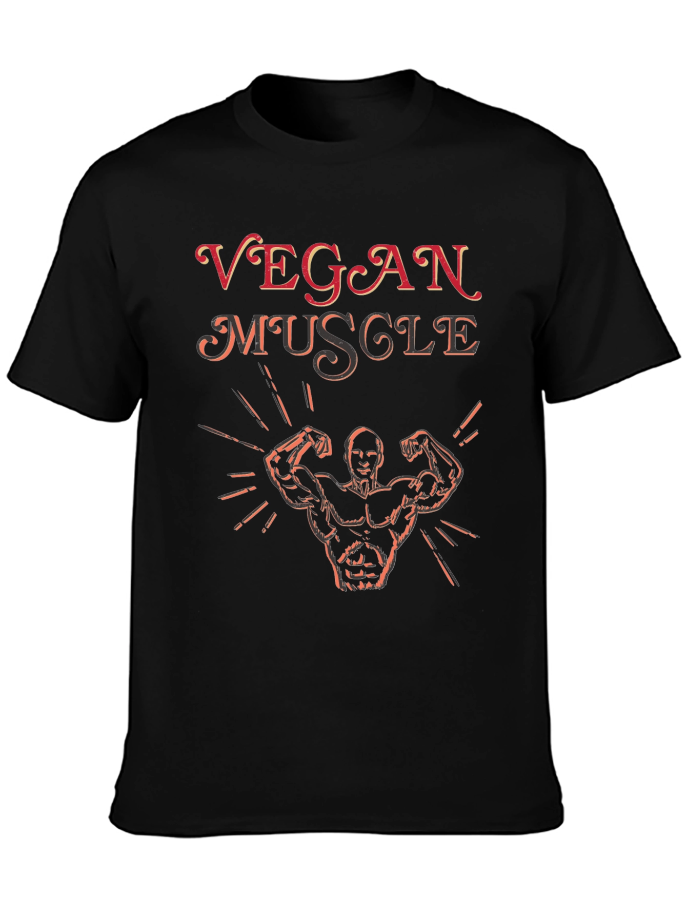 Vegan Muscle Black T-Shirt Graphic Tee