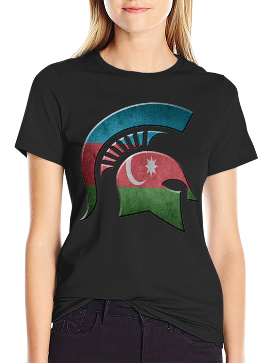 Azerbaijan Spartan Helmet T-Shirt - Black