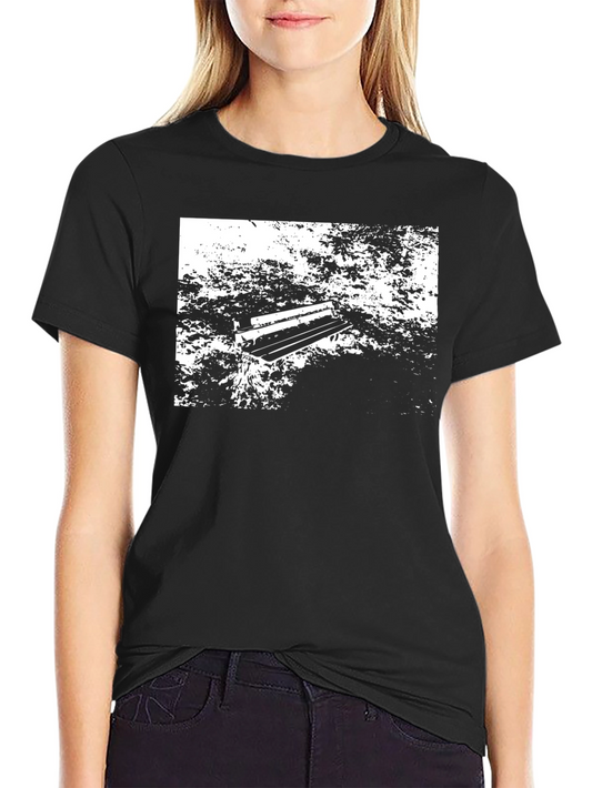 Abstract Park Bench Graphic Tee - Black