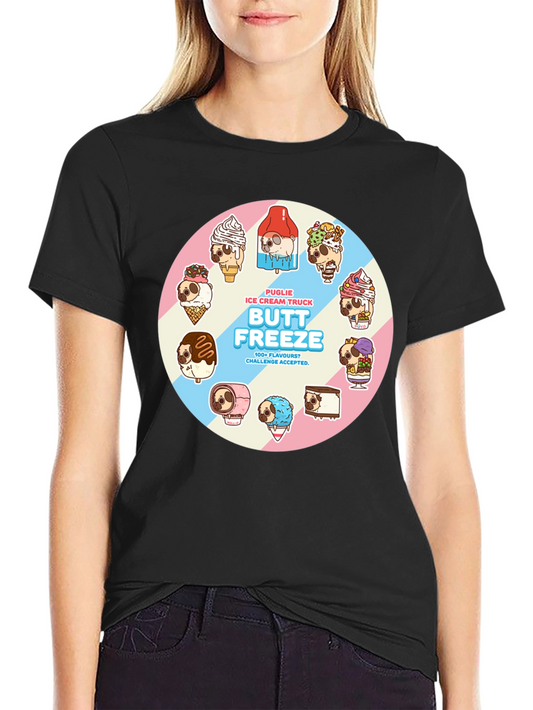 Butt Freeze Ice Cream Pug T-Shirt