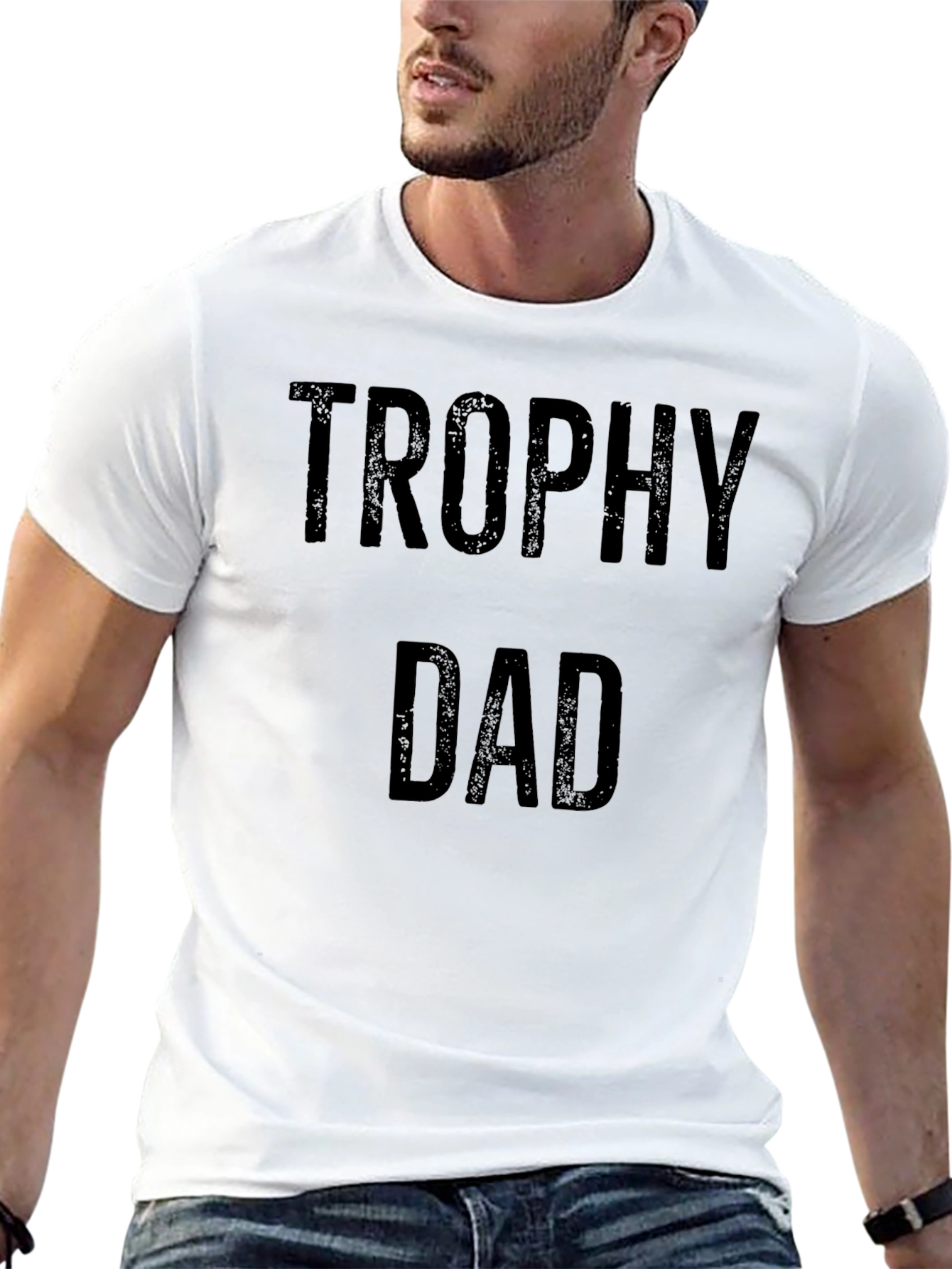Trophy Dad Graphic Tee - Black Cotton T-Shirt