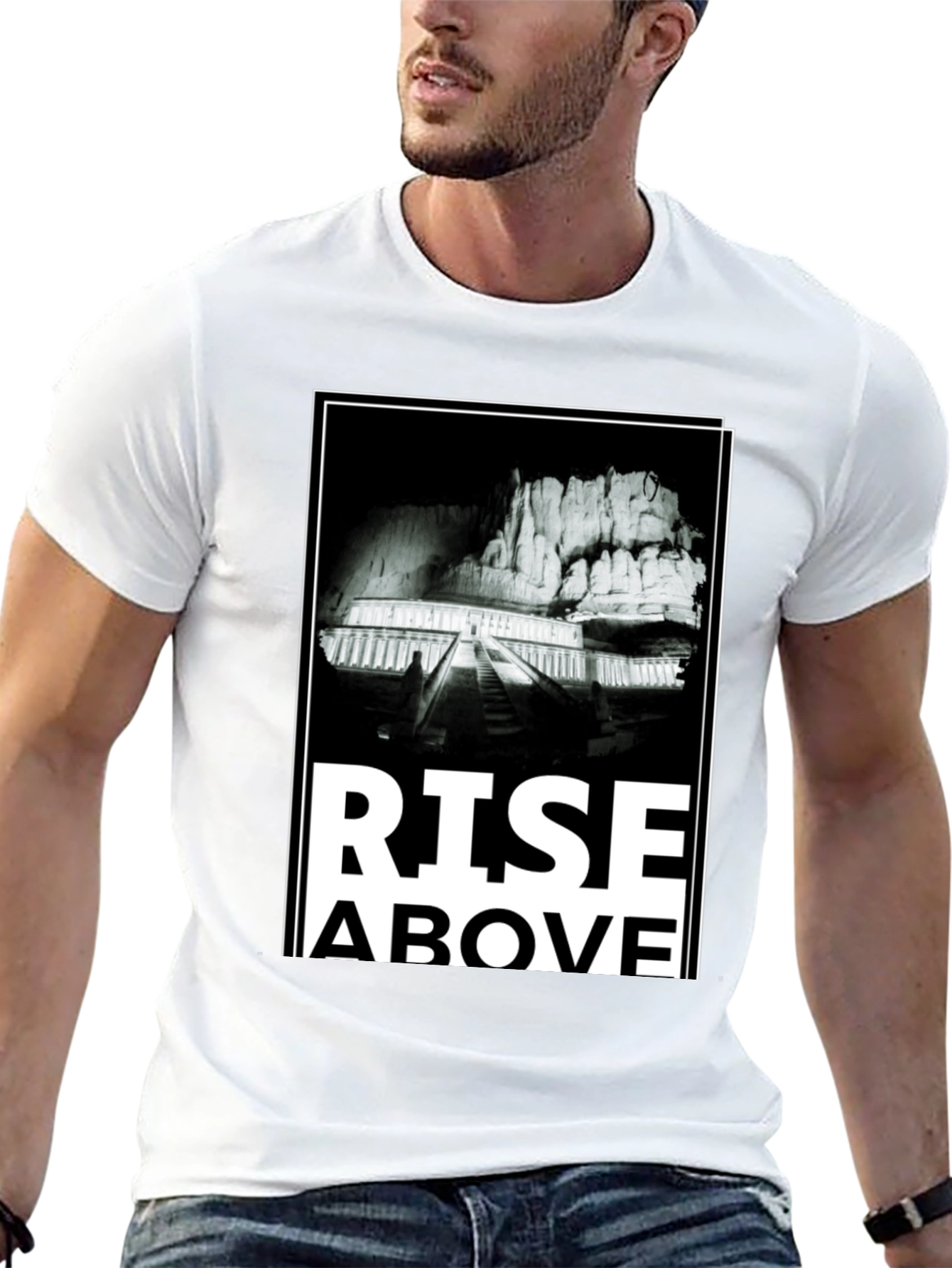 Rise Above Graphic Tee - Mens Black T-Shirt
