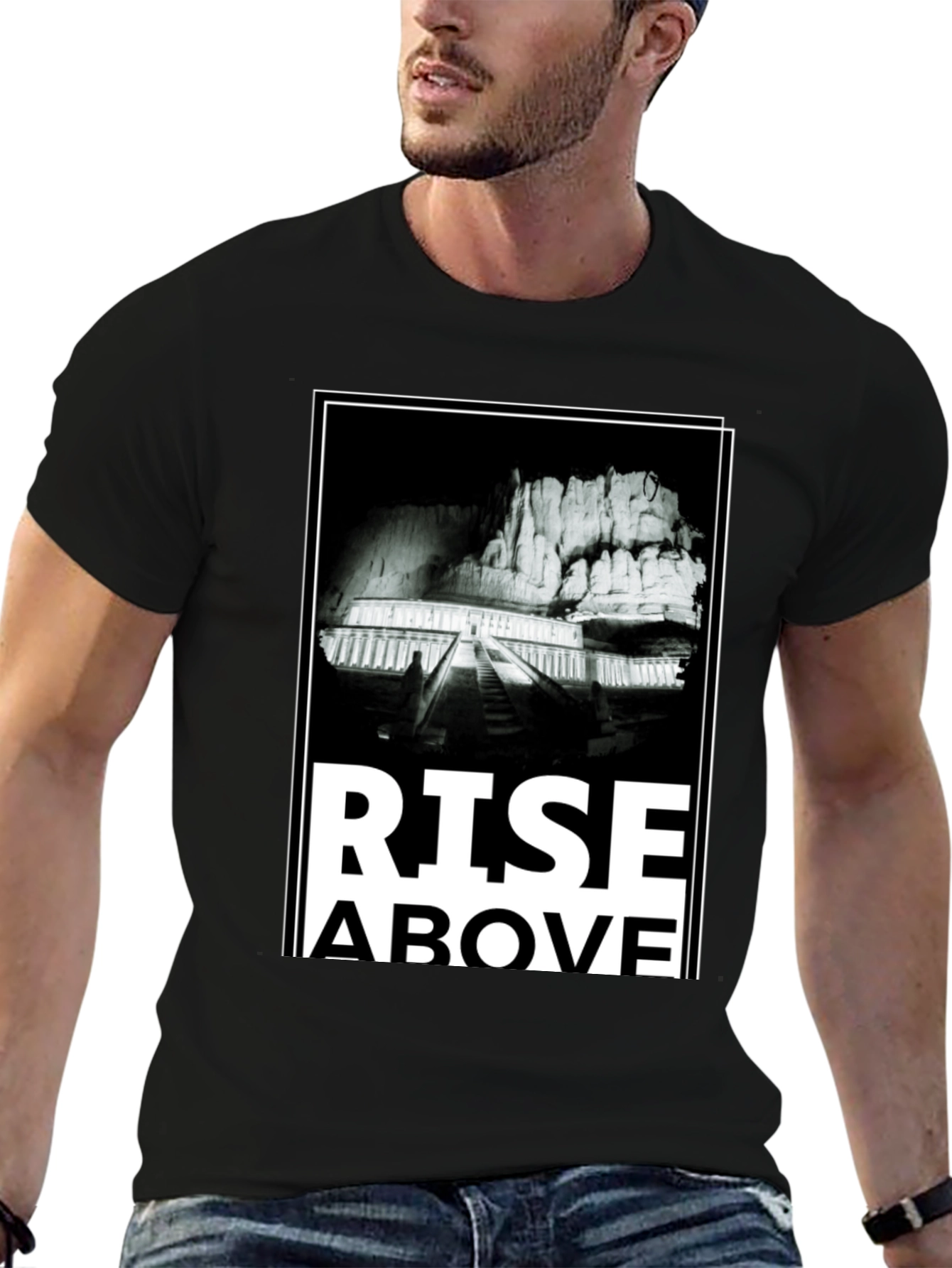 Rise Above Graphic Tee - Mens Black T-Shirt