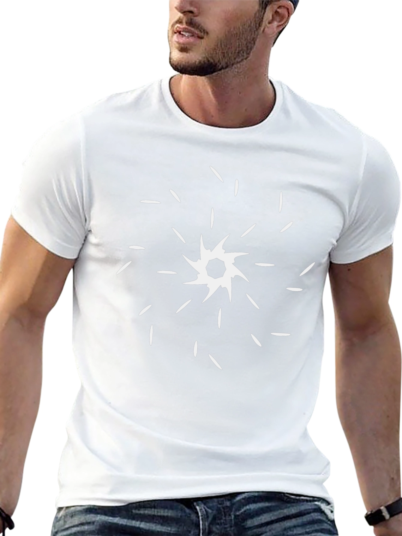 Abstract Starburst Graphic T-Shirt - Modern Black Tee