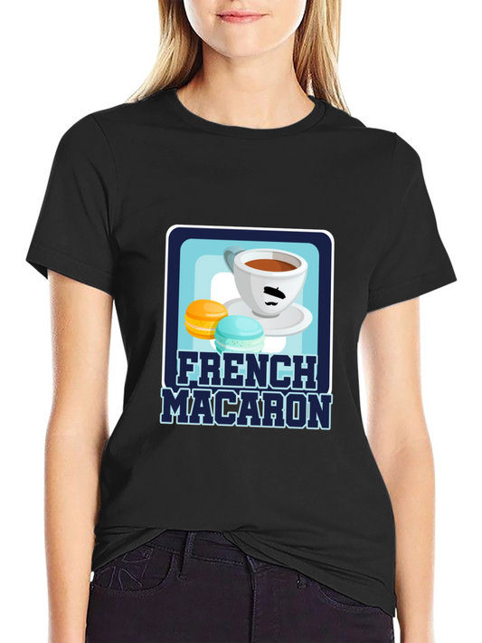 French Macaron T-Shirt | Coffee & Dessert Graphic Tee