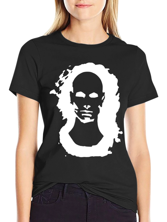Abstract Portrait Graphic Black Tee