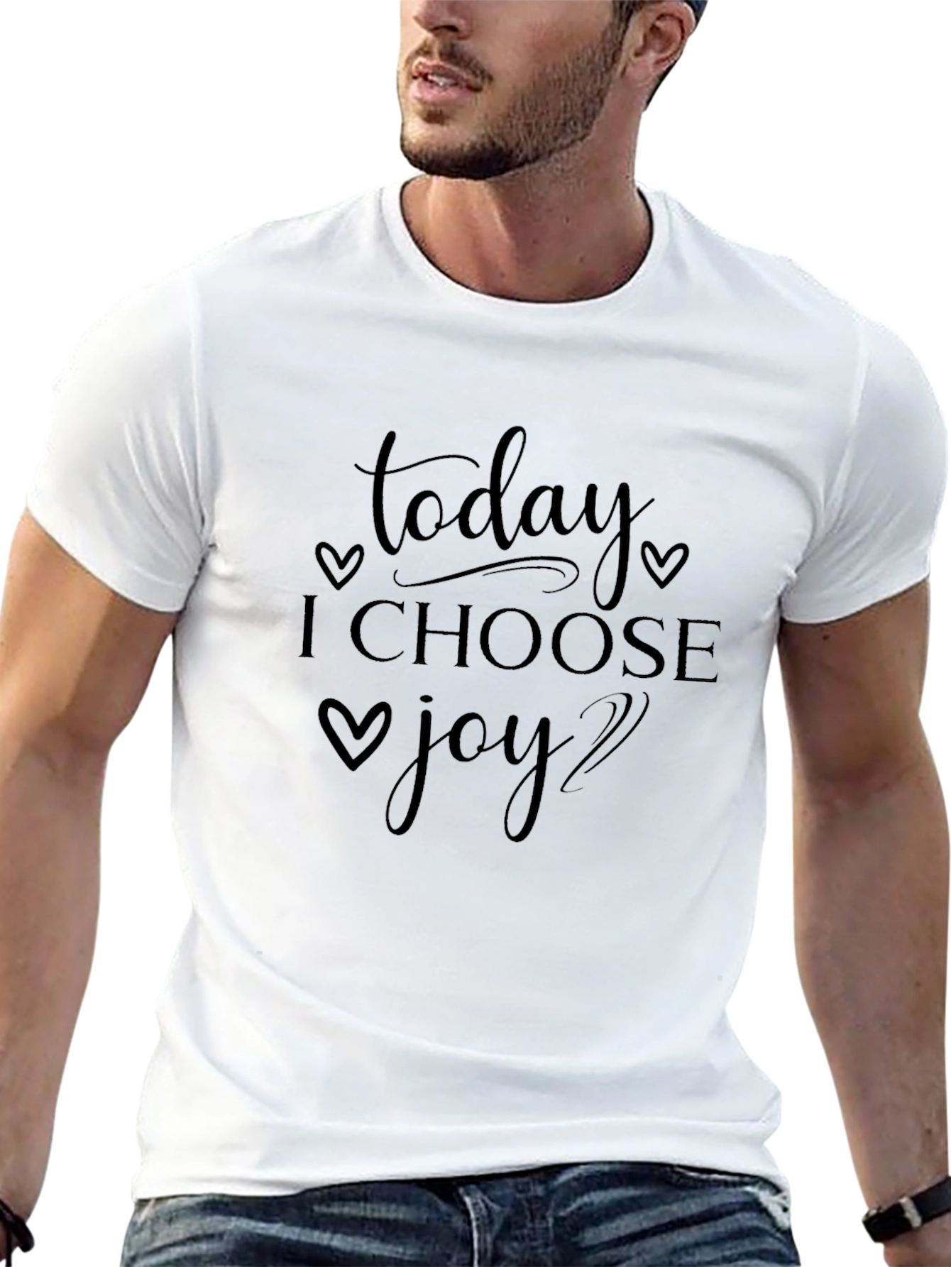 Today I Choose Joy Graphic T-Shirt - Black