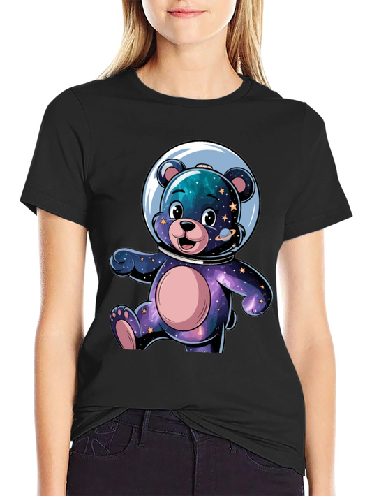 Astronaut Bear Graphic Tee - Galaxy Design