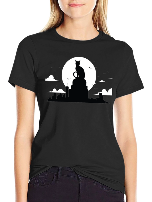 Cat Silhouette Moon T-Shirt