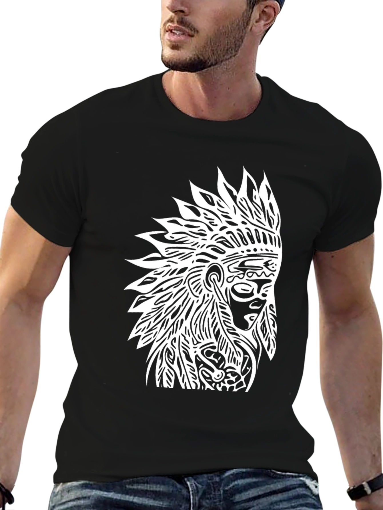Native American Headdress Graphic T-Shirt