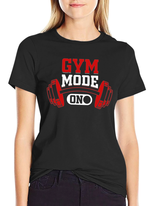 Gym Mode On T-Shirt - Black Fitness Apparel