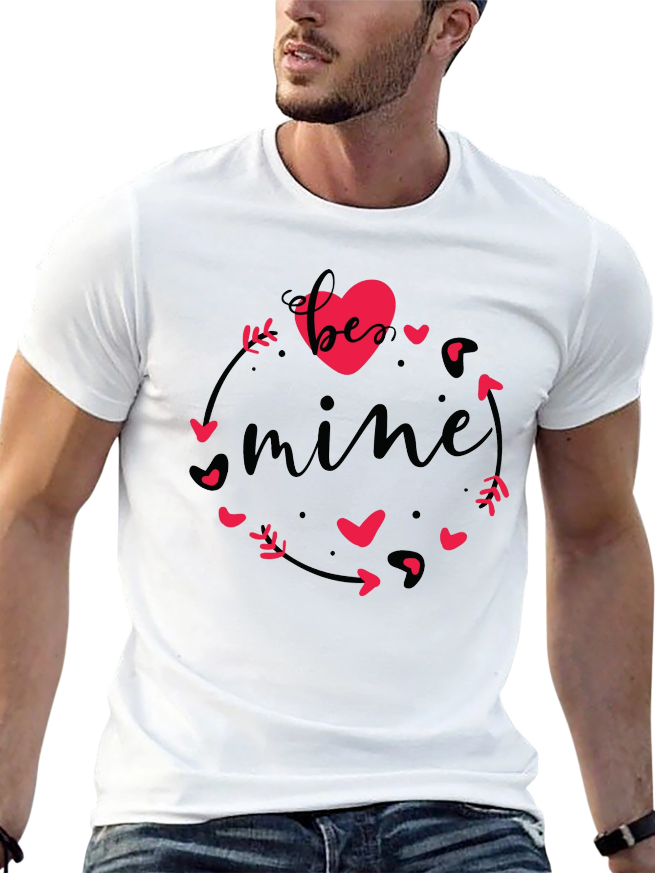 Be Mine Black Graphic Tee - Valentines Day