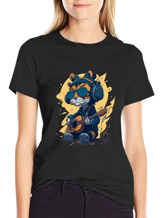 Cool Cat Guitar Player T-Shirt