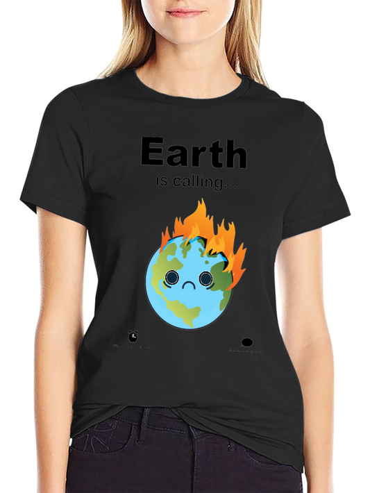 Earth is Calling Graphic Tee - Climate Change Awareness