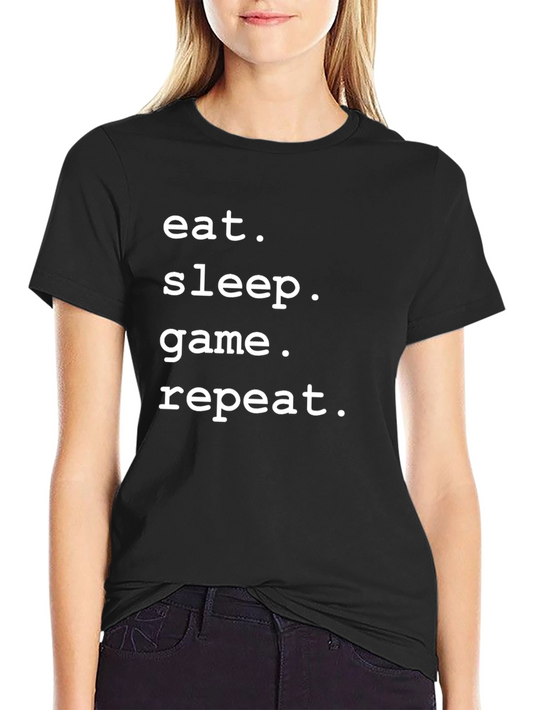 Eat Sleep Game Repeat Black Tee