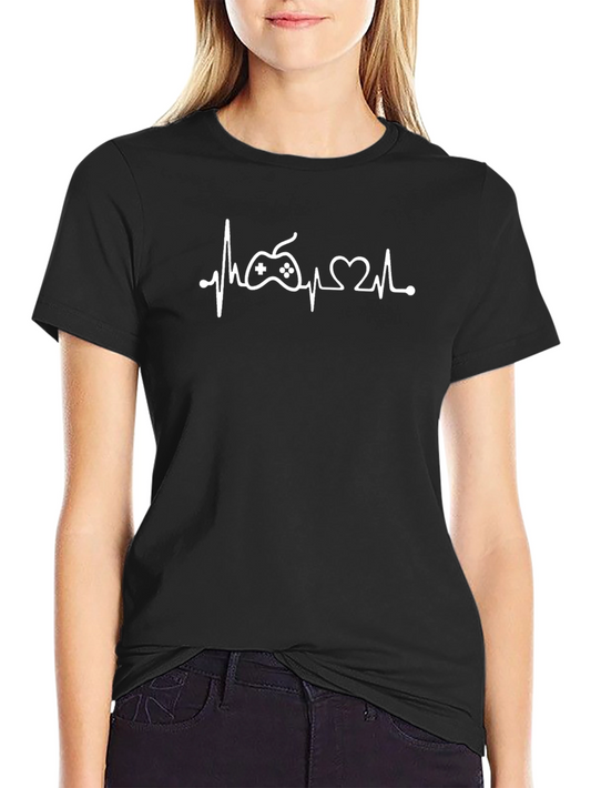 Gamer Heartbeat T-Shirt - Black Cotton Tee