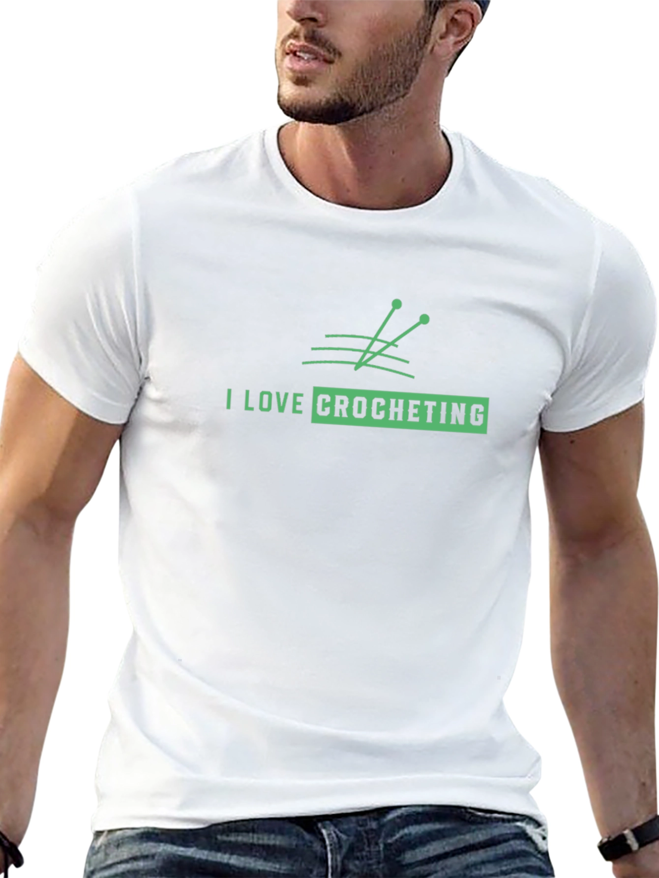 I Love Crocheting Graphic T-Shirt - Black