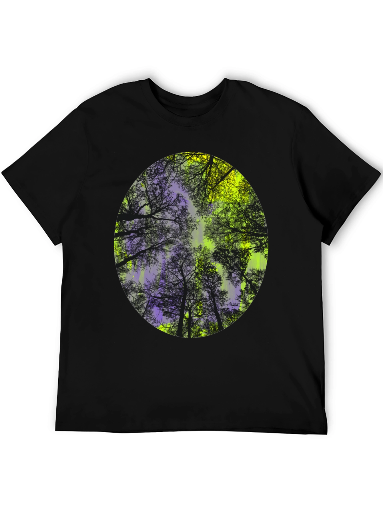 Nature Print Black T-Shirt