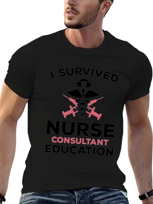 I Survived Nurse Consultant Education Black T-Shirt