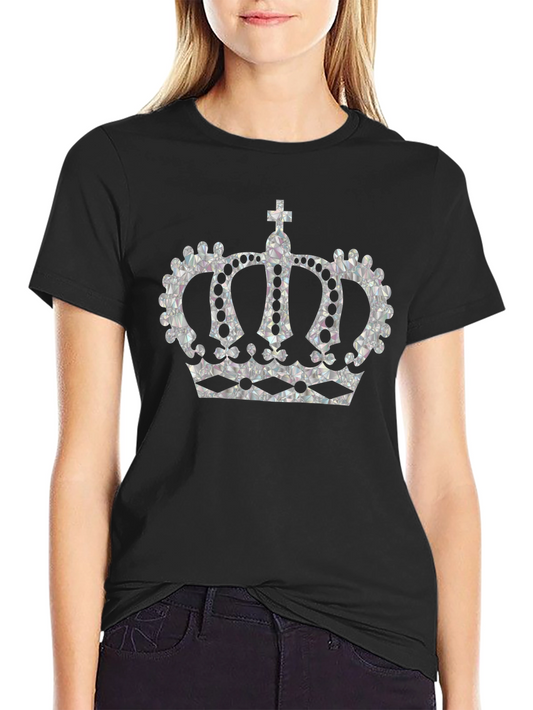 Crown Graphic Tee - Black Cotton T-Shirt