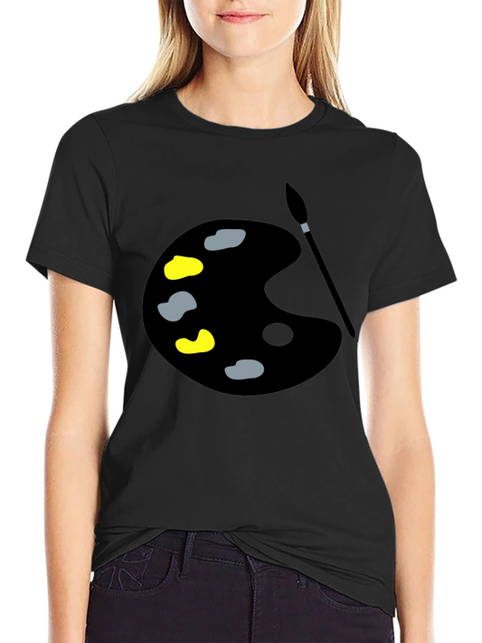 Artist Palette Graphic Tee - Black Cotton Comfort