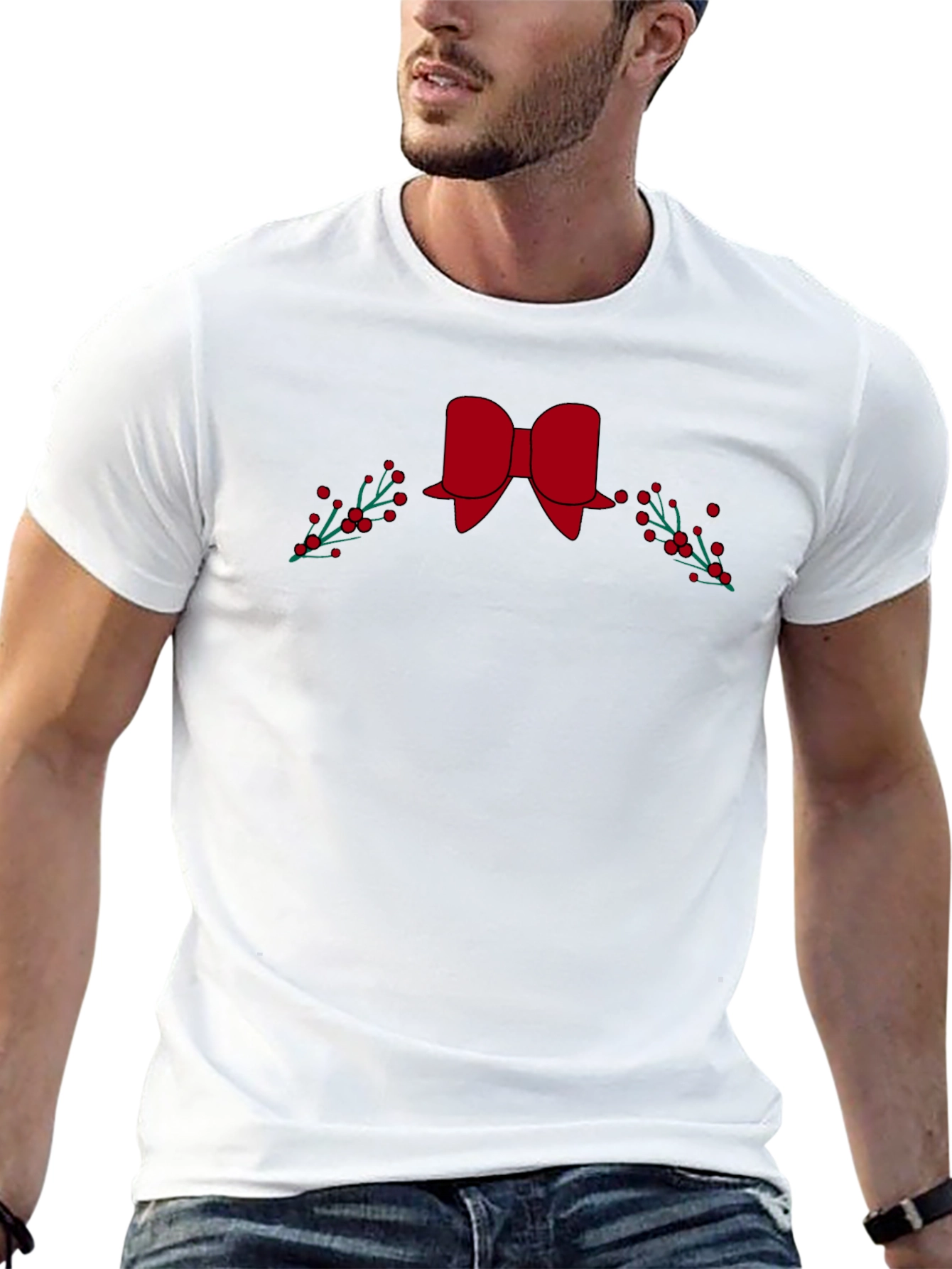 Festive Bow & Berries Graphic Tee