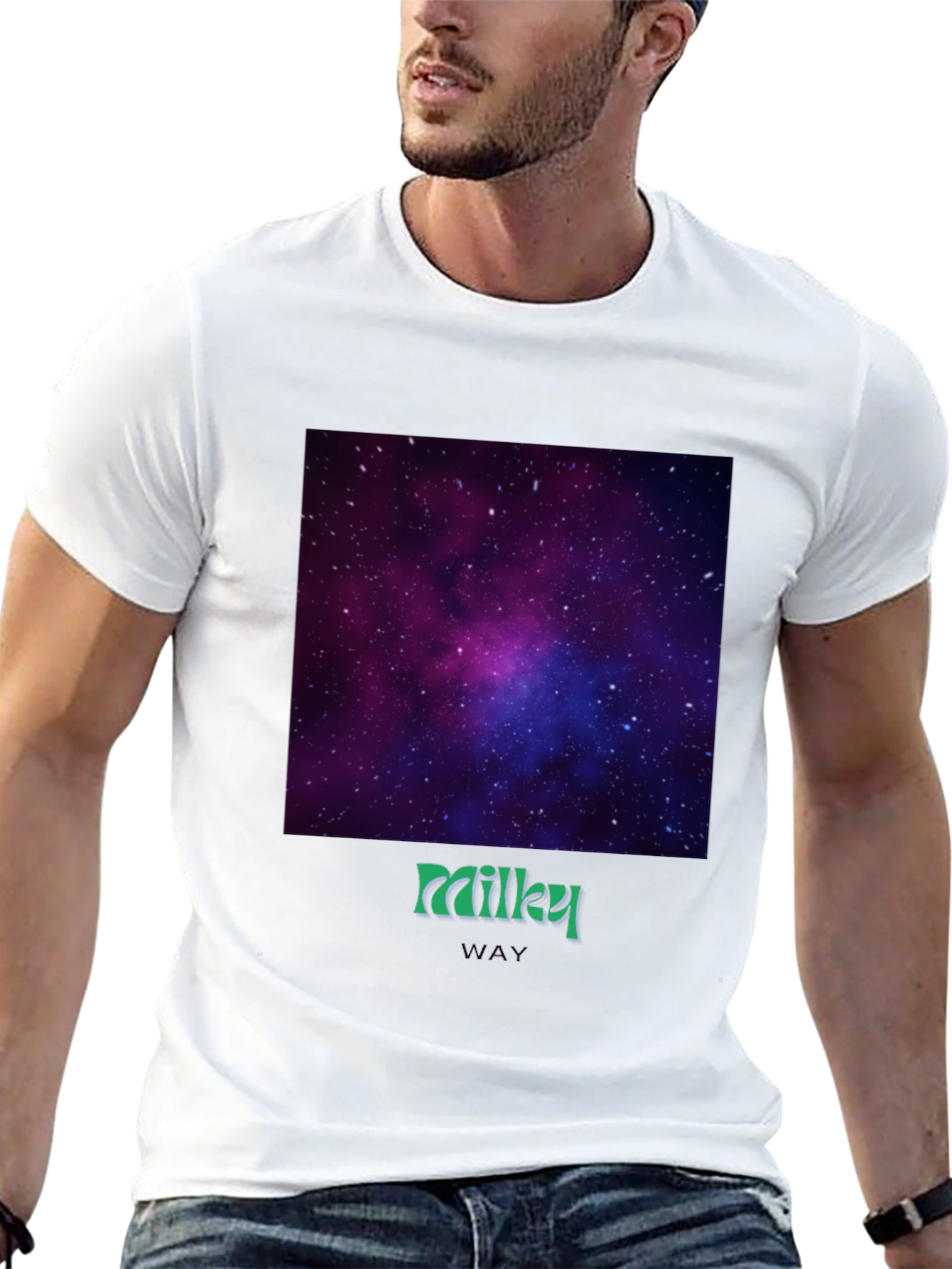Milky Way Galaxy Graphic Tee - Black