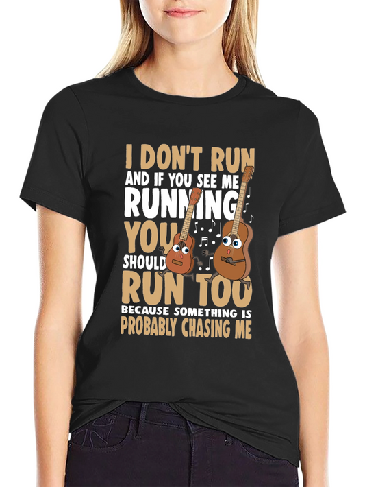 Funny Guitar Running T-Shirt for Musicians