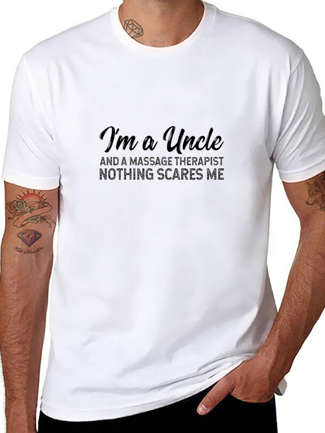 Im A Uncle Massage Therapist Black T-Shirt