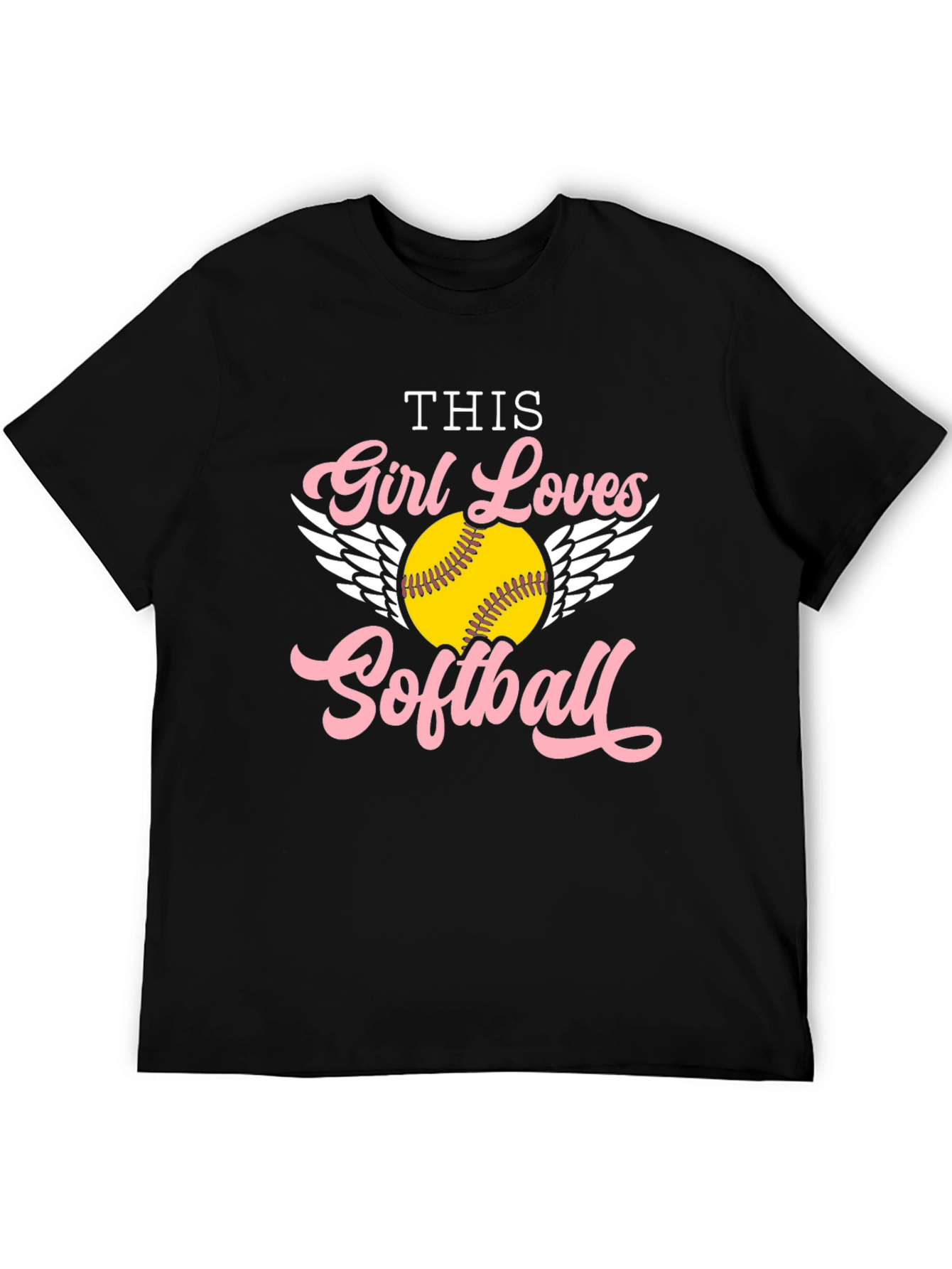 Girl Loves Softball Graphic Tee